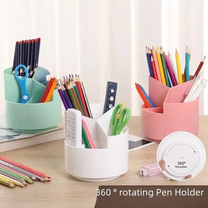 Versatile Desktop Storage Bucket, Plastic 3 Position Pencil Storage Box, Multifunctional Anti-deformed Round Box, Student Desk Storage Box, Home Use Multifunctional Makeup Brush Organizer Box, Home Office School Desktop Stationary Cup Versatile Desktop Storage Bucket, Plastic 3 Position Pencil Storage Box, Multifunctional Anti-deformed Round Box, Student Desk Storage Box, Home Use Multifunctional Makeup Brush Organizer Box, Home Office School Desktop Stationary Cup